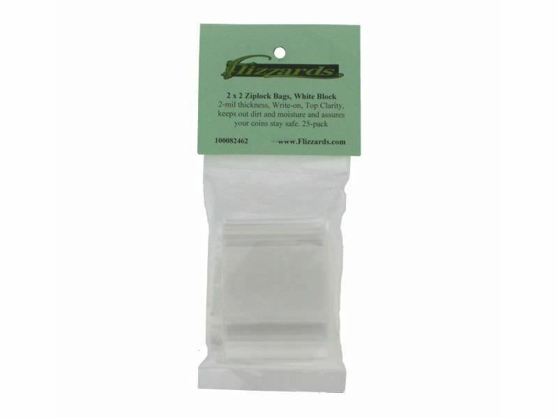 Ziptop 2x2 White Block Re-closeable Poly Bags, 2 mil  25 pack - $6.49
