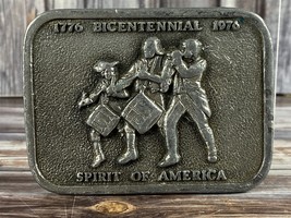 Vintage 1976 1776 Bicentennial Brass Belt Buckle Spirit of America - Read - $9.74