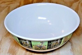 2006 Melamine Casual Gourmet 12&quot; Serving Bowl Garden Flowers Birdhouse XLG - $13.99