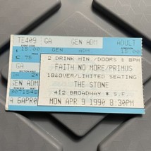 Faith No More Primus The Stone San Francisco CA Concert Ticket Stub Apri... - $24.80 CAD