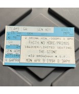 Faith No More Primus The Stone San Francisco CA Concert Ticket Stub Apri... - $24.62 CAD