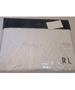 Ralph Lauren Highland Sweater Knit Throw Blanket White RL Embroidered $355 - $236.27 CAD