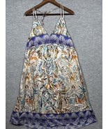 Sundance Silk Blend Printed Open Back Neck Tie Giovanna Dress  Sz XL Sum... - $43.45