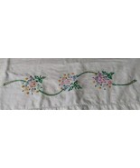 Vintage Hand Embroidered Pillowcase Flower Bouquet 20x28 - $12.20