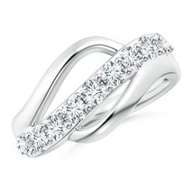 Angara Lab-Grown 0.94 Ct Diamond Swirl Bypass Ring in Sterling Silver for Women - £608.36 GBP