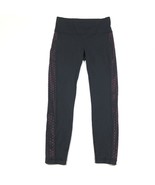 Lululemon Leggings Size 8 Black Pink Spots Cut Out Piping Skinny Stretch... - £37.32 GBP