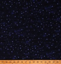 Cotton Starry Night Sky Stars Space Galaxy Midnight Fabric Print by Yard D776.94 - £12.49 GBP