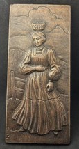Awesome Handmade Brass  Plaque “Village Women With Basket” Germany  - £122.29 GBP