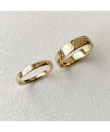 Yellow 14k gold wedding rings set, Solid 14k gold wedding couple rings - £694.57 GBP