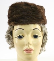 Vintage Clothing Ladies Brown Mink Fur Pillbox Hat by DECE Union Made - £23.19 GBP