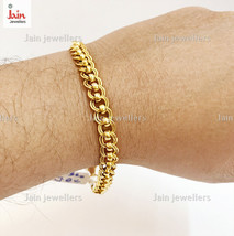 18 Kt, 22 Kt Real Solid Yellow Gold Men&#39;s Bracelet 8 In 4 -  11  g Wide 8 MM - £721.60 GBP+