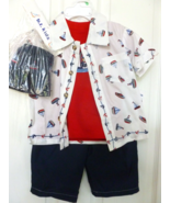B.T. KIDS BOYS 4pc Set, Pants, Hat, T-Shirt, Button-Up Shirt,  Size 18 m... - $301.40 MXN