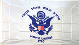 COAST GUARD 3x5&#39; Flag-BRASS GROMMETS IN/OUTDOOR/ 100D POLY(Min. order 2 ... - $13.60