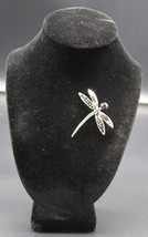 Vintage Dragon Fly Brooch Silver Tone with Black Onyx Rhinestones - $559.58 MXN