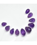 Natural Amethyst Engraved Drop 10 Pc 202 Ct Purple Gemstone Earring Neck... - $12,454.21 MXN