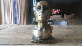 Houdon&#39;s George Washington Bust Vintage 6&quot; Metal Souvenir Sculpture Mt. Vernon - £88.80 GBP