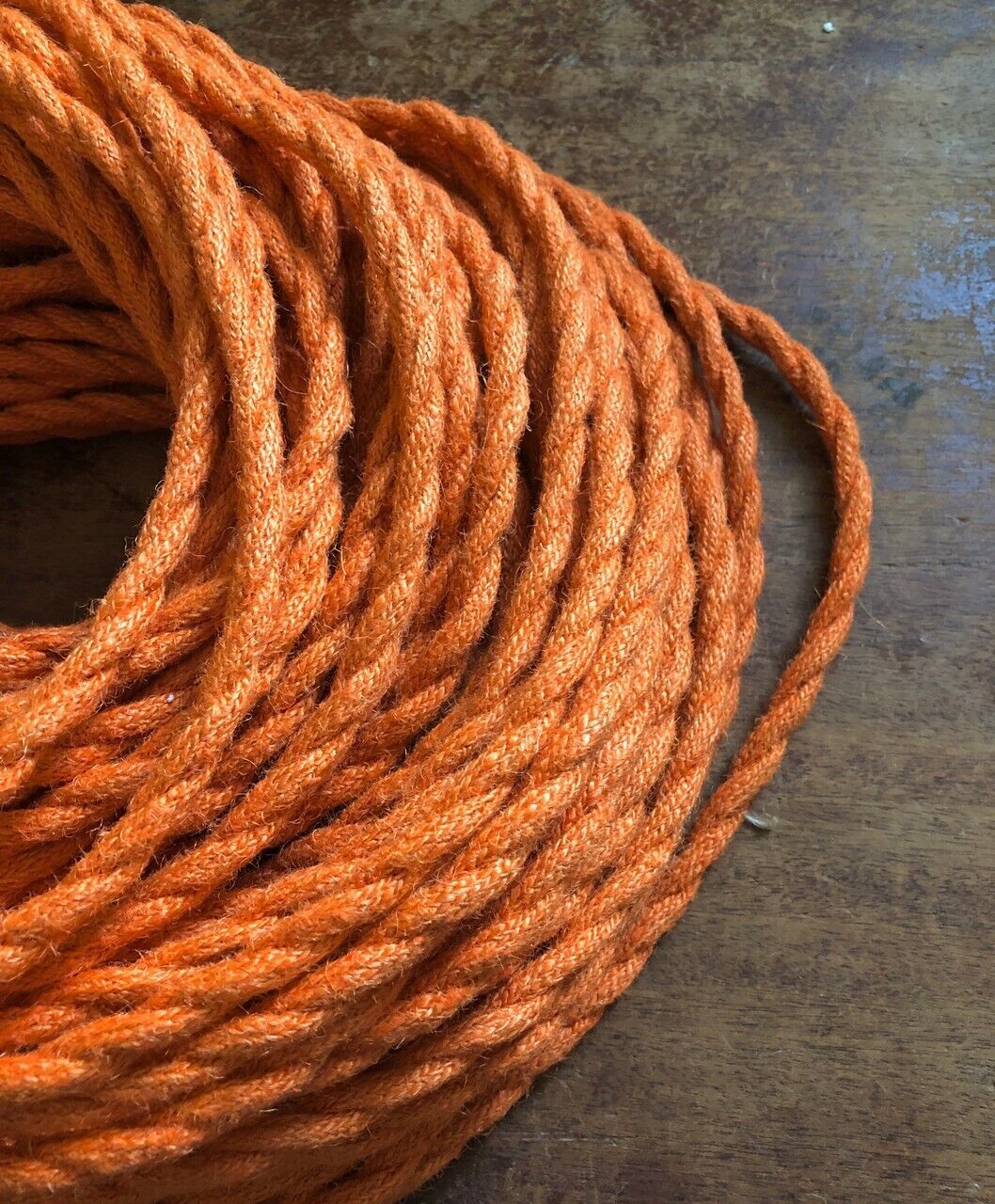 Orange Jute Rope Electrical Cord - Rustic Style Hemp Covered Lamp/Pendan... - $1.55