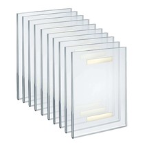 Azar Adhesive Vertical Wall Sign Holders 8.5&quot; x 11&quot; Clear Acrylic 10/Pack - £122.16 GBP