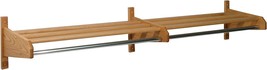 Wooden Mallet 74-Inch Coat And Hat Rack, Uses Small Hook Hangers, Light Oak - £105.36 GBP