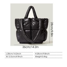 Fashion Woven Women Padded Nylon Shopper Bag Soft Casual White Female Handbag La - £39.58 GBP
