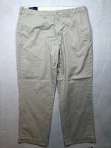Polo by Ralph Lauren Preston Pant Chino Khaki Flat Front Beige Tan Men&#39;s... - $14.69