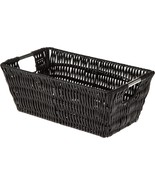 Black Tote Basket By Whitmor Rattique Small Shelf. - $35.60 CAD