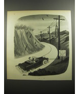 1954 Cartoon by Chas Addams - Speed Laws Strictly Enforced - £14.55 GBP