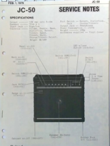 Roland JC-50 Jazz Chorus Guitar Amp Original Service Manual / Schematics... - $49.49