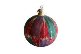 Department 56 Glass Ball Ornament Tie Dye Slovakia ~3.5&quot; Diameter Large ... - $10.00