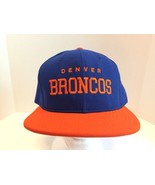 Vintage AJD NFL Denver Broncos 90s Hat Cap Snapback Blue Orange USA Adju... - £16.34 GBP