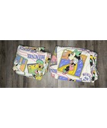 Vintage Disney Minnie Mouse Travels Sheets Flat &amp; Fitted Twin Size Bedding - $50.00
