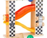 Wooden Toys - Wooden Marble Run And Knock Hammer Bench In Rally Design - $70.29