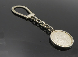 925 Sterling Silver - Vintage Antique Rustic Peruvian Coin Key Chain - TR1407 - £75.65 GBP