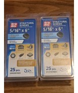 50 Pieces Grip Rite 5/16 x 6&quot; Structural Screws Hex Head GRSSHW516625 - $51.06 CAD