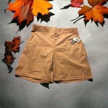 Soft Surroundings 2X Womens Cargo Harper Shorts 22W Cuffed Cotton Tan Kh... - $36.57