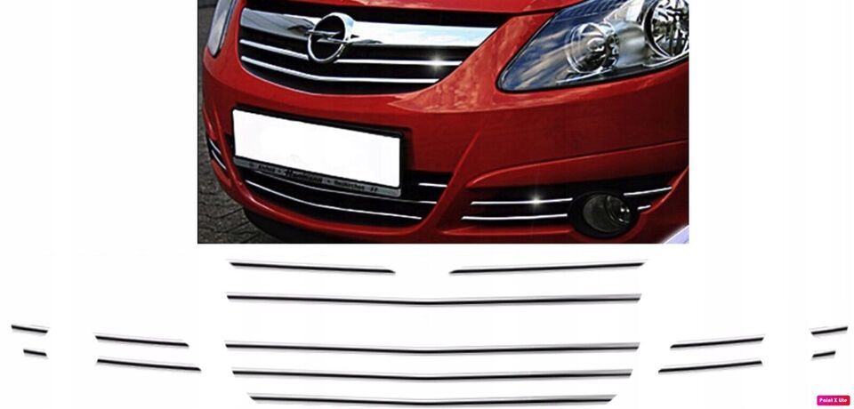 OPEL CORSA D - Chrome grill trim set for radiator grille