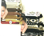 Mia Tony Ties, Elastic Knotted Ribbon Hair Rubber Bands + Bracelets 2pks... - $8.14