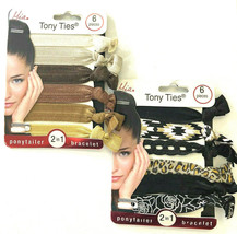Mia Tony Ties, Elastic Knotted Ribbon Hair Rubber Bands + Bracelets 2pks... - $8.14