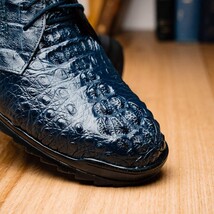 Kratos Genuine Caiman Crocodile Fashion Sneaker Navy image 8