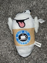 GOFFA Luv My Coffee plush pink Stuffed Animal Travel Cup W/ Tag 10” - $99.17 MXN