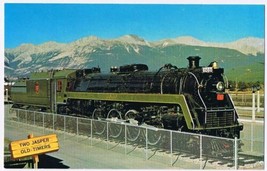 Postcard Train Two Jasper Park Old Timers Old Man Mountain &amp; This Locomotive - £3.88 GBP