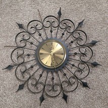 Welby Mid Century Modern Iron Metal Vintage Atomic Starburst Wall Clock PARTS - $50.00