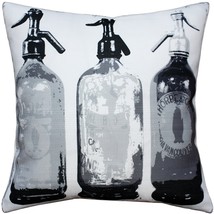 Seltzer Black and White Vintage Throw Pillow 20x20, with Polyfill Insert - £62.61 GBP