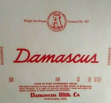 Butter Wrapper Damascus Portland Ore One Pound Label Original Circa 1940... - $25.18