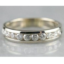 1CT Diamanti Finti Canale Set Mezza Eternity Fede Nuziale Argento Sterling - £140.57 GBP