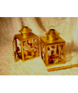votive candle holders, lanterns, gold, light metal (sew rm) - $8.00