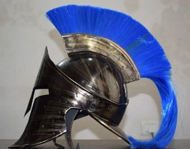 Steel Antique King Leonidas Spartan Helmet Medieval 300 Movie Helmet Wit... - £46.82 GBP