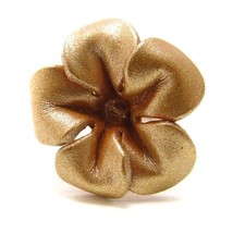 Handcrafted Jasmine Gold Leather Floral Adjustable Ring - £6.32 GBP