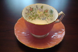Aynsley cup and saucer made in England, pink, gold and flowers[a*5-b3] - £43.52 GBP