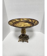 Center Decor Holder Vase Metal Pedestal Bowl Large 11”x9” Front Slanting... - €16,30 EUR